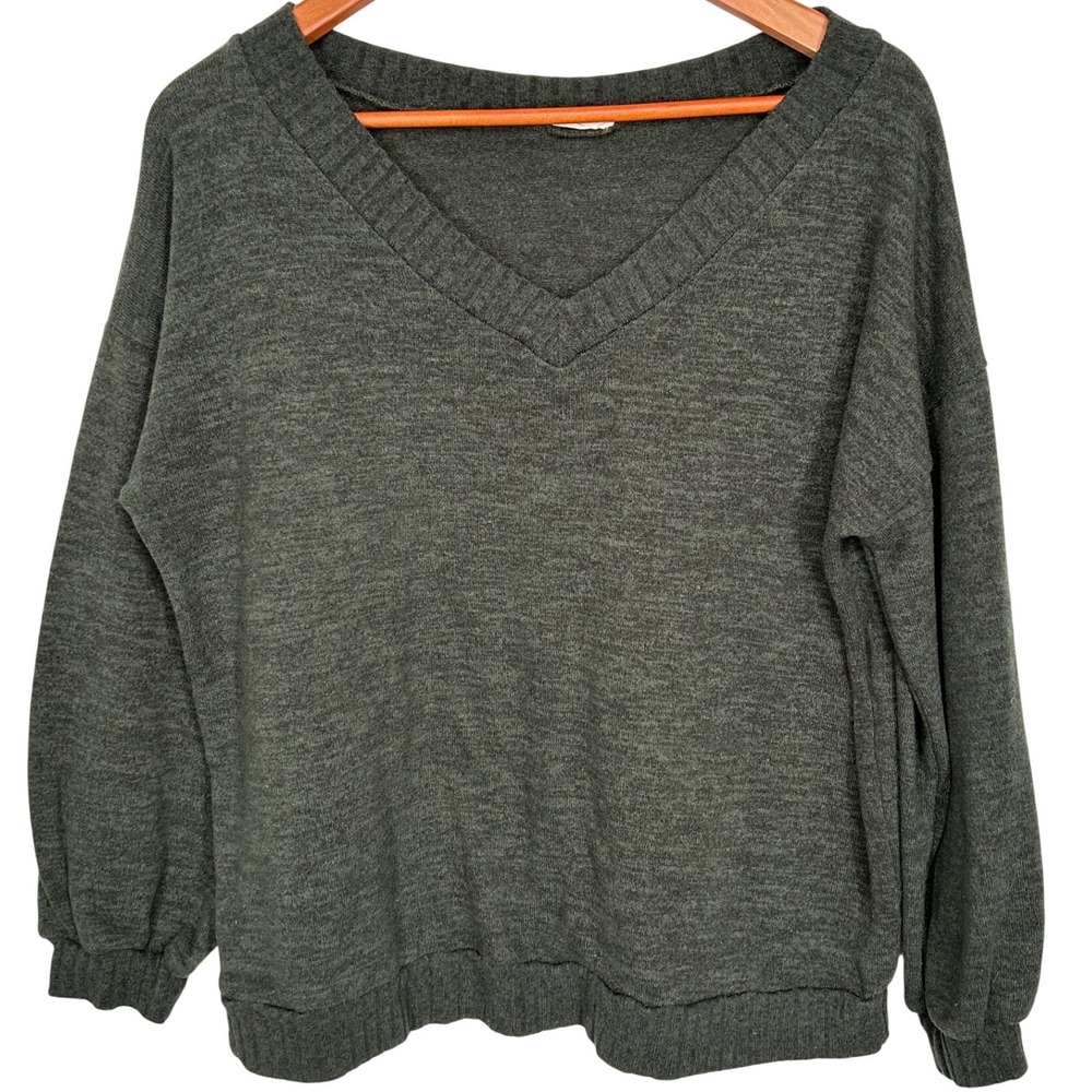 Dark Green V-Neck Sweater‎ REB. in J. Women's Size XL